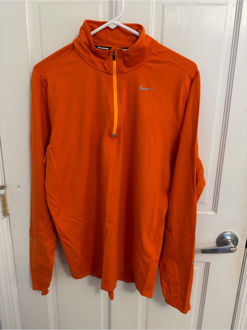Nike Men’s Orange Long-Sleeve 1/4 Zip Performance Top